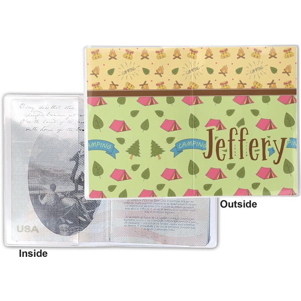 Summer Camping Vinyl Passport Holder - Flat Front and Back