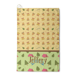 Summer Camping Waffle Weave Golf Towel (Personalized)