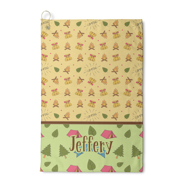Custom Summer Camping Waffle Weave Golf Towel (Personalized)