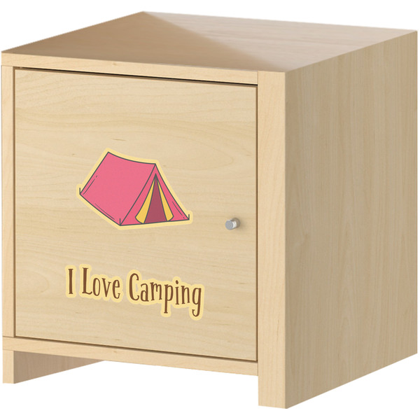 Summer Camping Wall Graphic on Wooden Cabinet
