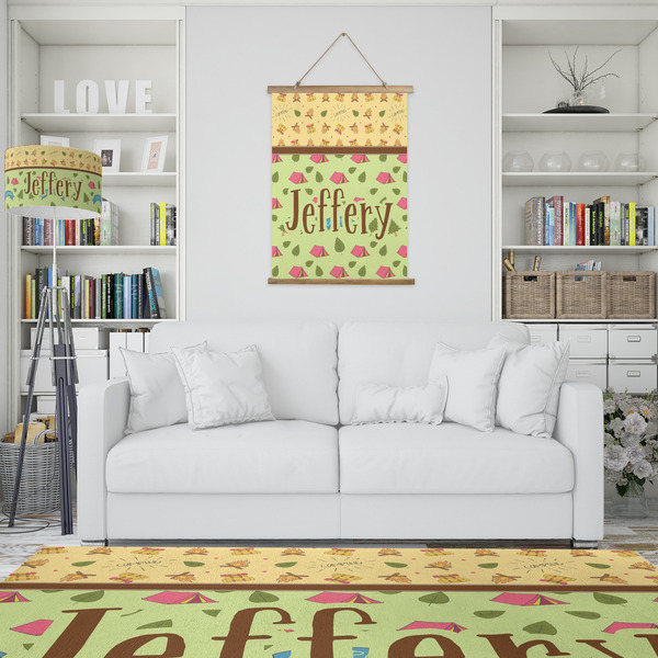 Summer Camping Wall Hanging Tapestry - Portrait - IN CONTEXT