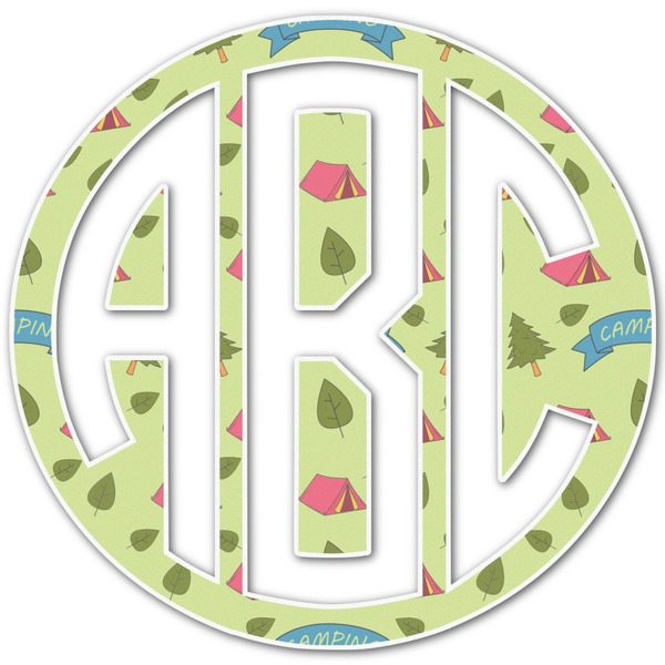 Custom Summer Camping Monogram Decal - Small (Personalized)