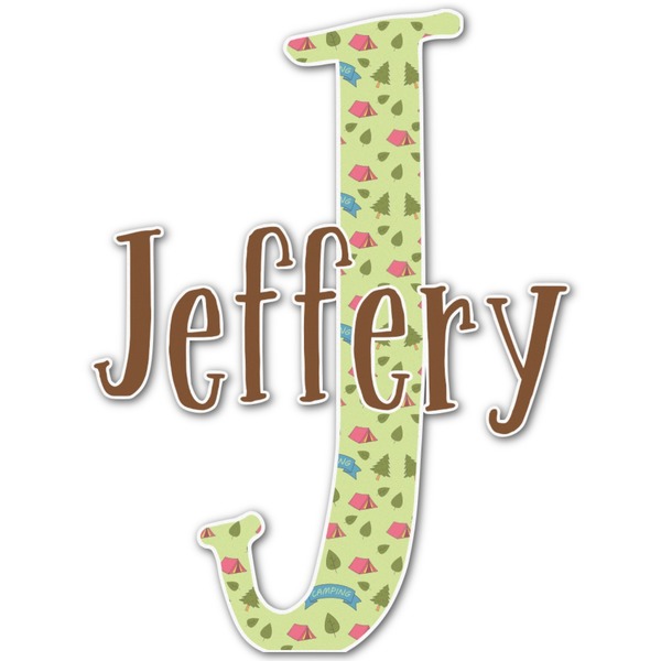 Custom Summer Camping Name & Initial Decal - Up to 12"x12" (Personalized)