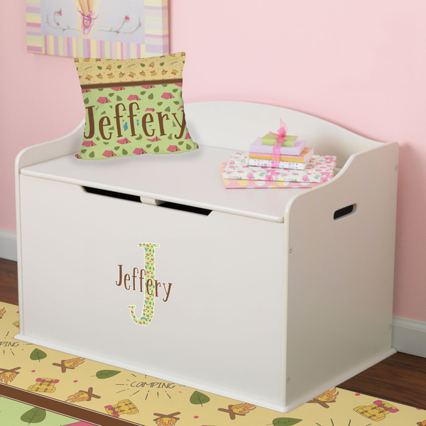 Summer Camping Wall Name & Initial Small on Toy Chest