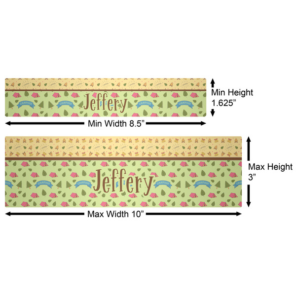 Summer Camping Water Bottle Labels w/ Dimensions