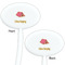 Summer Camping White Plastic 7" Stir Stick - Double Sided - Oval - Front & Back