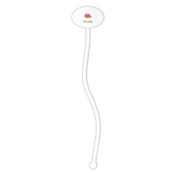 Summer Camping White Plastic 7" Stir Stick - Oval - Single Stick