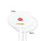 Summer Camping White Plastic 7" Stir Stick - Single Sided - Oval - Front & Back