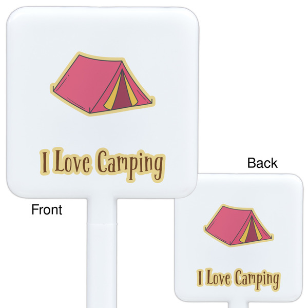 Summer Camping White Plastic Stir Stick - Double Sided - Approval