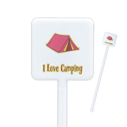 Summer Camping Square Plastic Stir Sticks (Personalized)