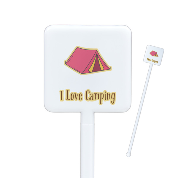 Custom Summer Camping Square Plastic Stir Sticks (Personalized)