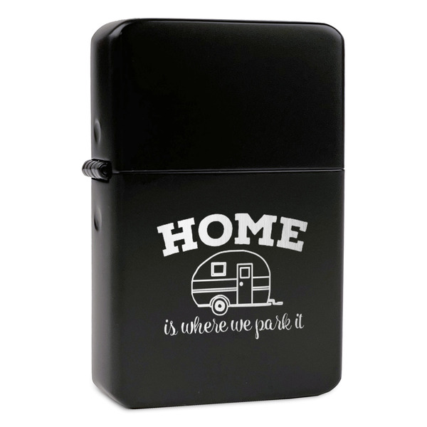 Custom Summer Camping Windproof Lighter - Black - Double Sided & Lid Engraved