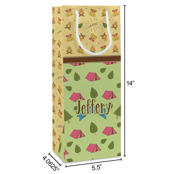 Summer Camping Wine Gift Bag - Dimensions