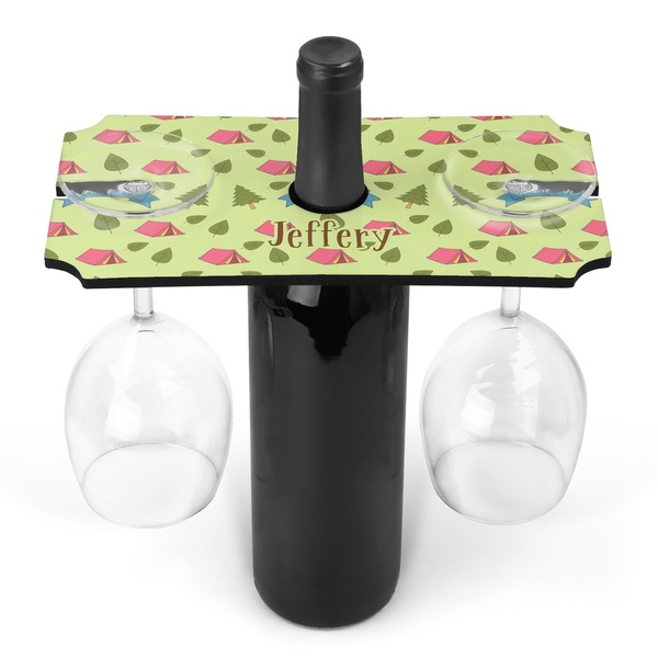 Custom Summer Camping Wine Bottle & Glass Holder (Personalized)