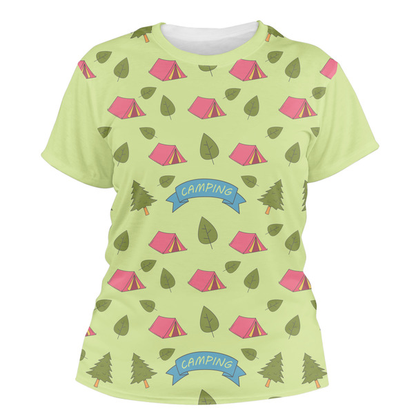 Custom Summer Camping Women's Crew T-Shirt - 2X Large