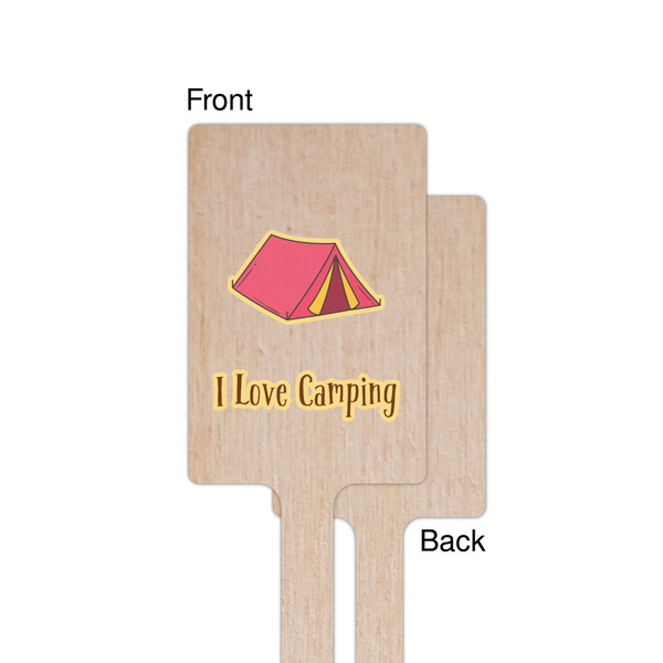 Summer Camping Wooden 6.25" Stir Stick - Rectangular - Single - Front & Back
