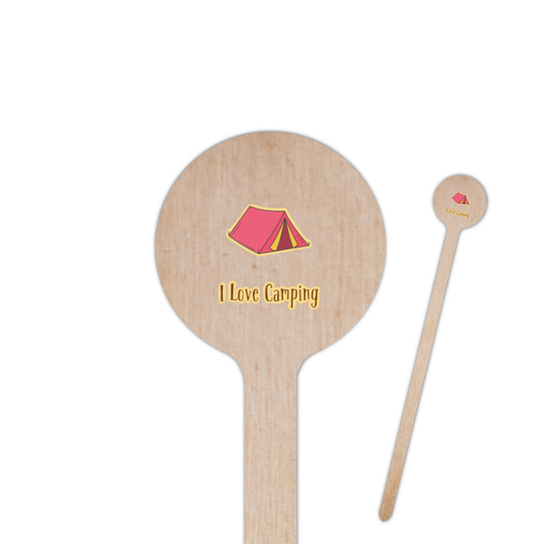 Custom Summer Camping 6" Round Wooden Stir Sticks - Double Sided (Personalized)
