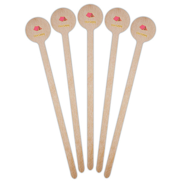 Summer Camping Wooden 7.5" Stir Stick - Round - Fan View