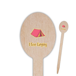 Summer Camping Oval Wooden Food Picks - Single Sided (Personalized)