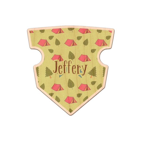 Custom Summer Camping Genuine Maple or Cherry Wood Sticker (Personalized)