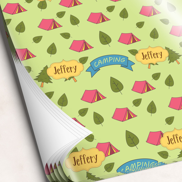 Custom Summer Camping Wrapping Paper Sheets (Personalized)