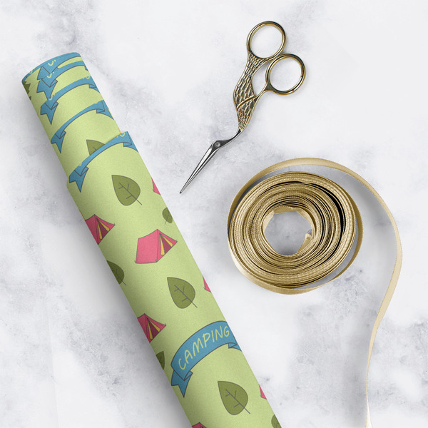 Summer Camping Wrapping Paper Roll - Matte - In Context