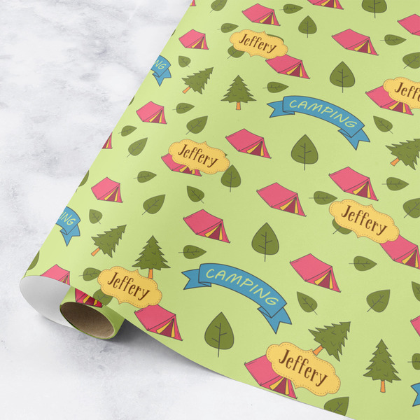 Custom Summer Camping Wrapping Paper Roll - Medium (Personalized)