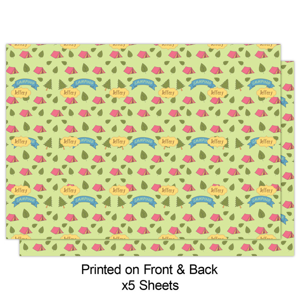 Summer Camping Wrapping Paper Sheet - Double Sided - Front