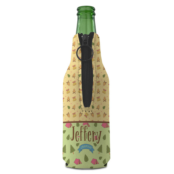 Summer Camping Zipper Bottle Cooler - BACK (bottle)