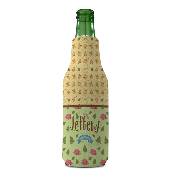 Summer Camping Zipper Bottle Cooler - FRONT (bottle)