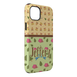 Summer Camping iPhone Case - Rubber Lined - iPhone 14 Plus (Personalized)