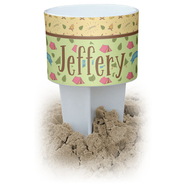 Custom Summer Camping White Beach Spiker Drink Holder (Personalized)