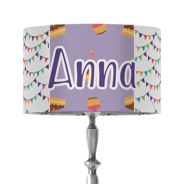 Happy Birthday 12" Drum Lampshade - ON STAND (Fabric)