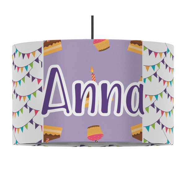 Custom Happy Birthday 12" Drum Pendant Lamp - Fabric (Personalized)