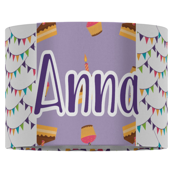 Happy Birthday 16" Drum Lampshade - FRONT (Fabric)