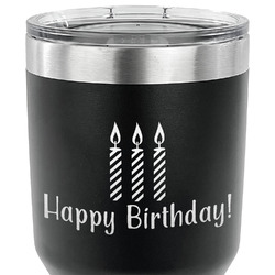 Happy Birthday 30 oz Stainless Steel Tumbler - Black - Double Sided (Personalized)