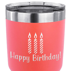 Happy Birthday 30 oz Stainless Steel Tumbler - Coral - Double Sided (Personalized)