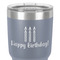 Happy Birthday 30 oz Stainless Steel Ringneck Tumbler - Grey - Close Up