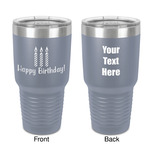 Happy Birthday 30 oz Stainless Steel Tumbler - Grey - Double-Sided (Personalized)