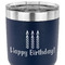 Happy Birthday 30 oz Stainless Steel Ringneck Tumbler - Navy - CLOSE UP
