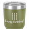 Happy Birthday 30 oz Stainless Steel Ringneck Tumbler - Olive - Close Up