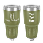 Happy Birthday 30 oz Stainless Steel Tumbler - Olive - Double-Sided (Personalized)