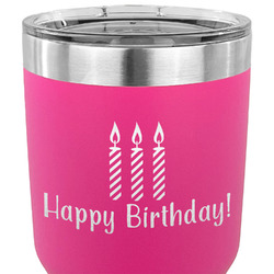 Happy Birthday 30 oz Stainless Steel Tumbler - Pink - Double Sided (Personalized)