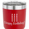 Happy Birthday 30 oz Stainless Steel Ringneck Tumbler - Red - CLOSE UP