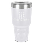 Happy Birthday 30 oz Stainless Steel Tumbler - White - Single-Sided (Personalized)