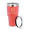 Happy Birthday 30 oz Stainless Steel Ringneck Tumblers - Coral - LID OFF