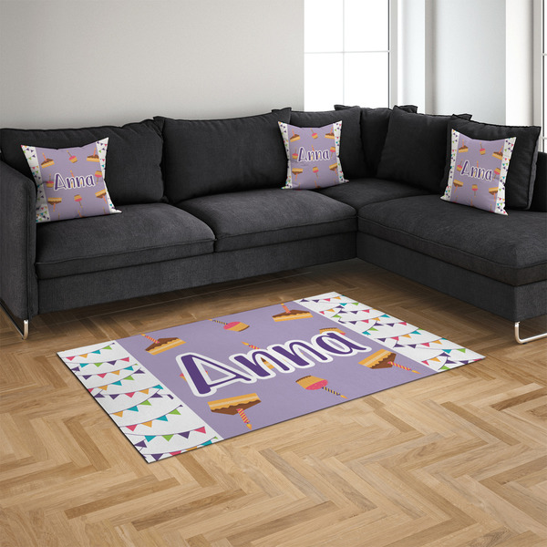 Happy Birthday 4'x6' Indoor Area Rugs - IN CONTEXT