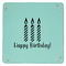 Happy Birthday 9" x 9" Teal Leatherette Snap Up Tray - APPROVAL