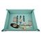 Happy Birthday 9" x 9" Teal Leatherette Snap Up Tray - STYLED