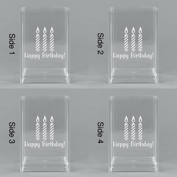Happy Birthday Acrylic Pen Holder - All Sides